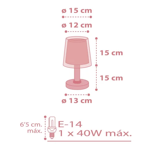 CANDEEIRO DE MESA LIGHT FEELING ROSA