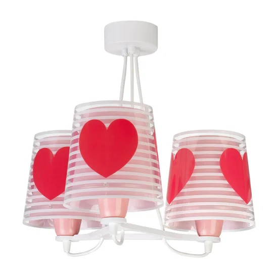 CANDEEIRO DE TECTO 3 LUZES LIGHT FEELING ROSA