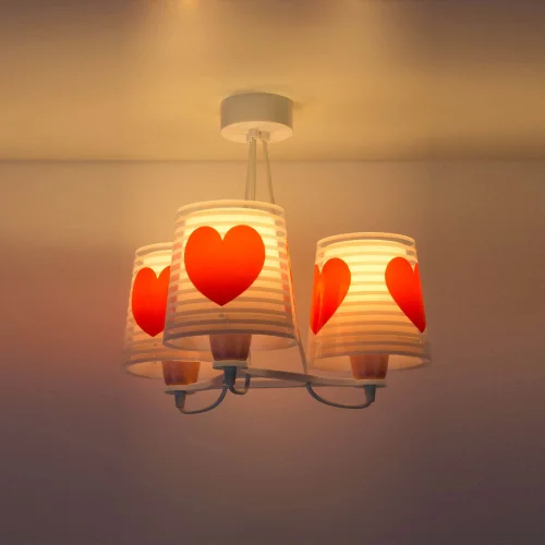 CANDEEIRO DE TECTO 3 LUZES LIGHT FEELING ROSA