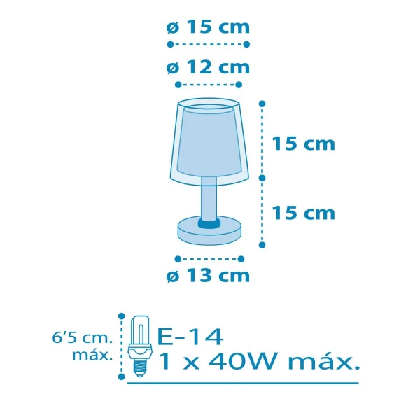 CANDEEIRO DE MESA LIGHT FEELING AZUL CANDEEIRO DE MESA LIGHT FEELING AZUL