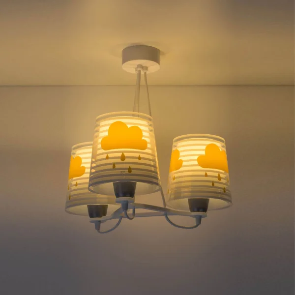 CANDEEIRO DE TECTO 3 LUZES LIGHT FEELING CINZENTO