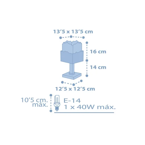 CANDEEIRO DE MESA PANDA AZUL CANDEEIRO DE MESA PANDA AZUL