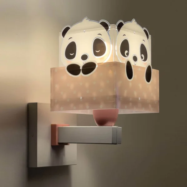 CANDEEIRO DA PAREDE PANDA ROSA