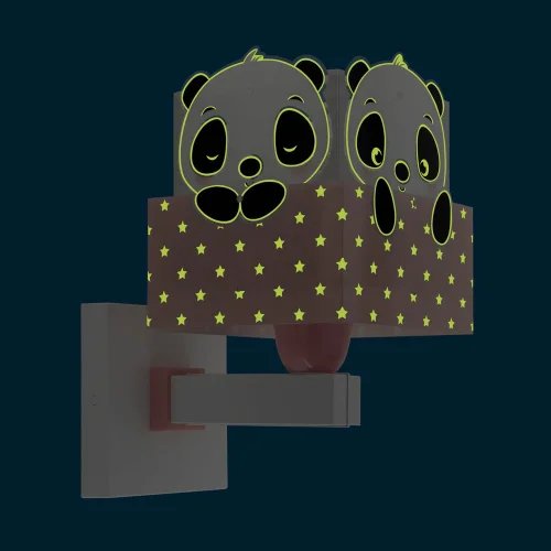 CANDEEIRO DA PAREDE PANDA ROSA