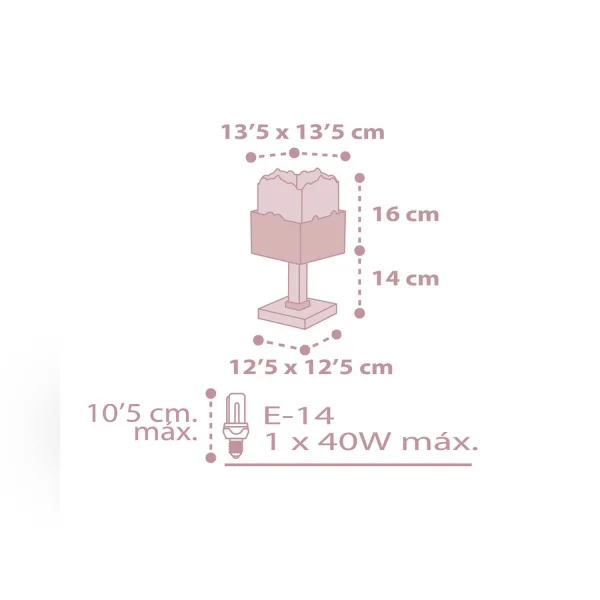 CANDEEIRO DE MESA PANDA ROSA