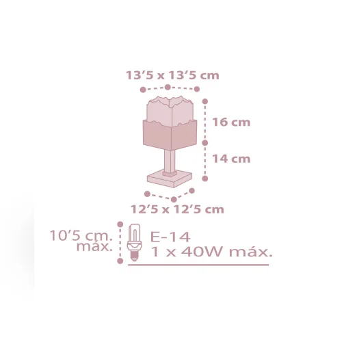 CANDEEIRO DE MESA PANDA ROSA