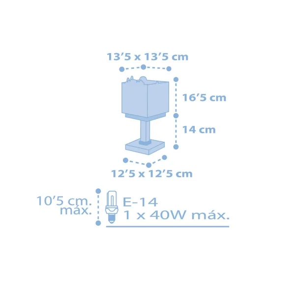 CANDEEIRO DE MESA BABY JUNGLE AZUL