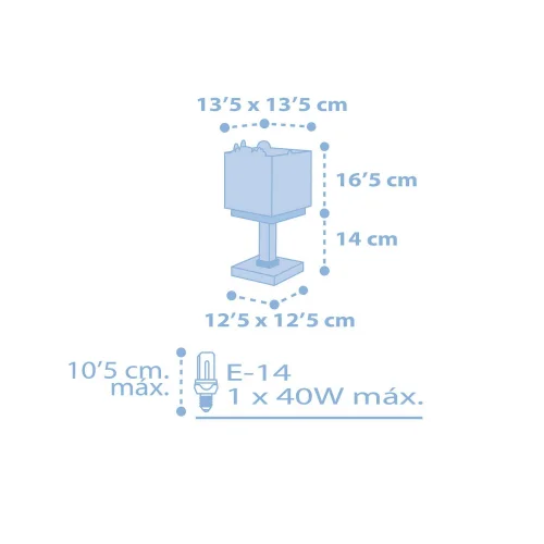 CANDEEIRO DE MESA BABY JUNGLE AZUL