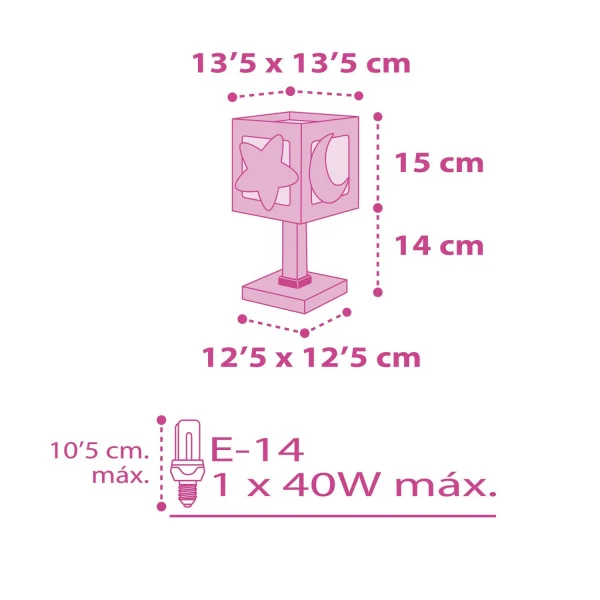 CANDEEIRO DE MESA LUNA ROSA