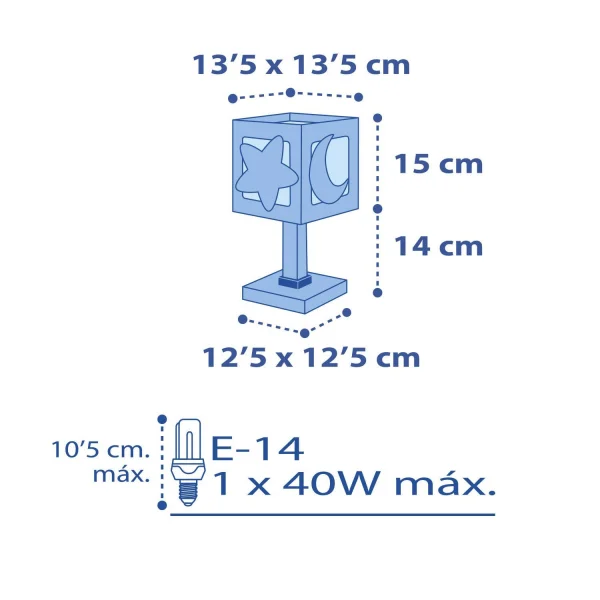 CANDEEIRO DE MESA LUNA AZUL