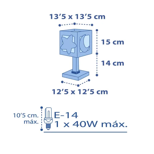 CANDEEIRO DE MESA LUNA AZUL