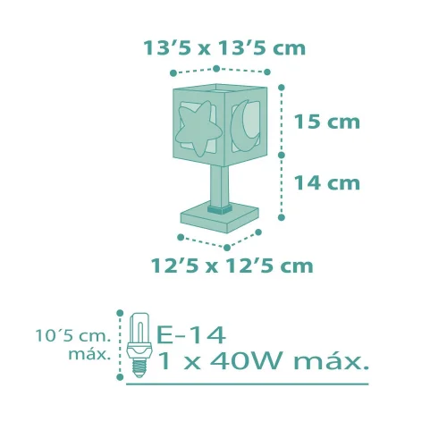 CANDEEIRO DE MESA LUNA VERDE