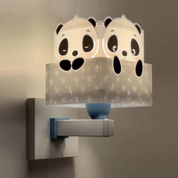 CANDEEIRO DE PAREDE PANDA AZUL