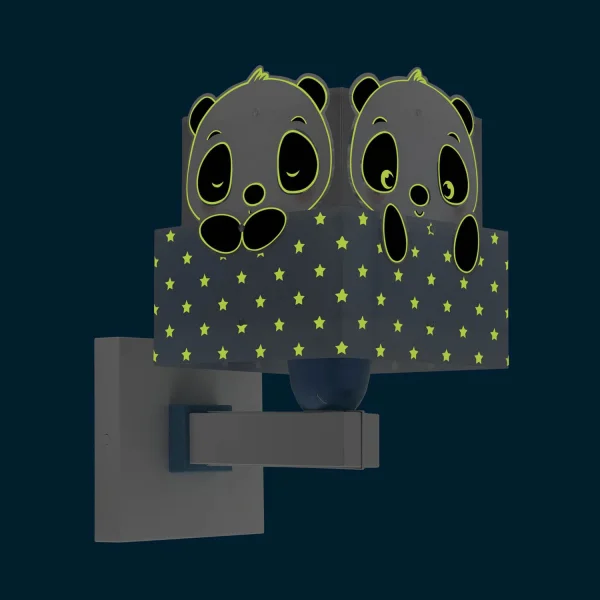 CANDEEIRO DE PAREDE PANDA AZUL