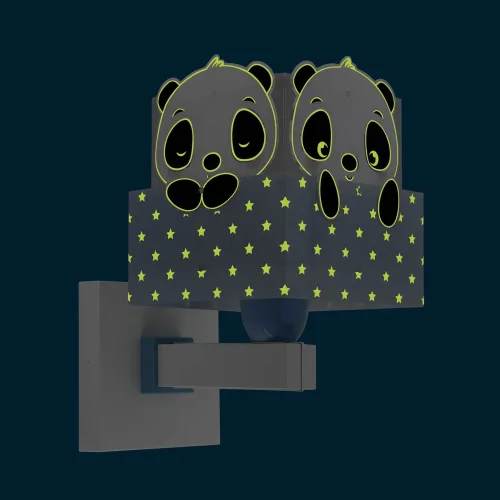 CANDEEIRO DE PAREDE PANDA AZUL