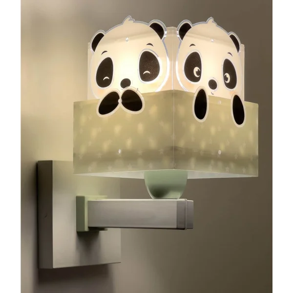 CANDEEIRO DE PAREDE PANDA VERDE