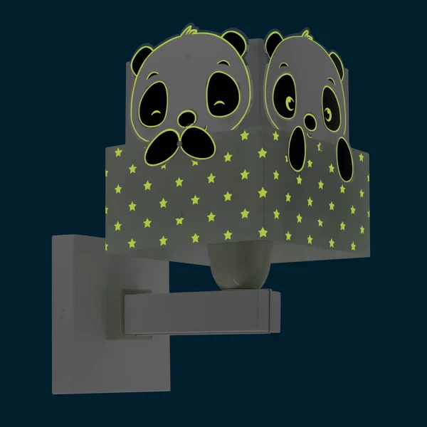 CANDEEIRO DE PAREDE PANDA VERDE