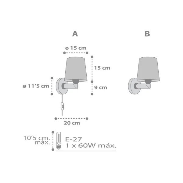 CANDEEIRO DE PAREDE STAR LIGHT BRANCO