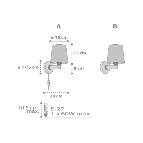 CANDEEIRO DE PAREDE STAR LIGHT BRANCO