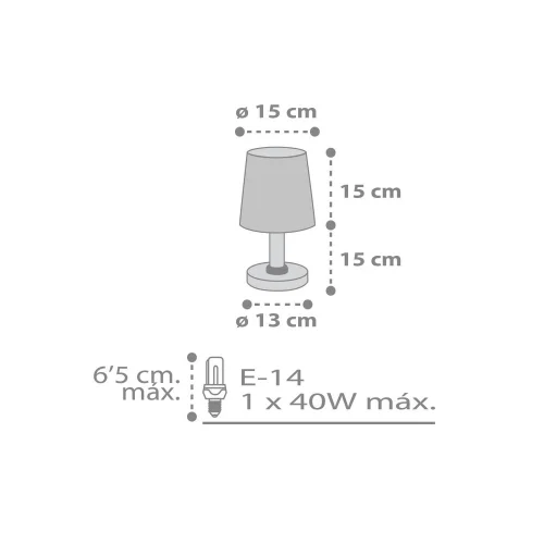 CANDEEIRO DE MESA STAR LIGHT BRANCA