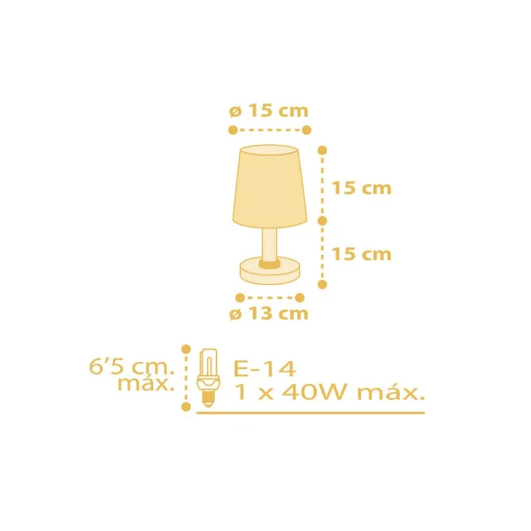 CANDEEIRO DE MESA STAR LIGHT AMARELO