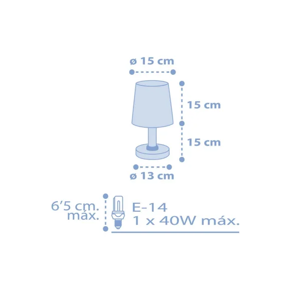 CANDEEIRO DE MESA STAR LIGHT AZUL