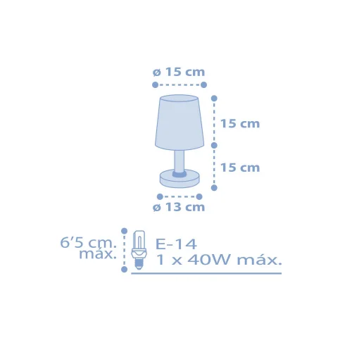 CANDEEIRO DE MESA STAR LIGHT AZUL