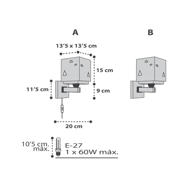 CANDEEIRO DE PAREDE HELLO LITTLE