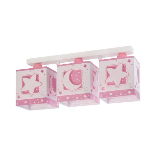 CANDEEIRO DE TECTO 3 LUZES LUNA ROSA