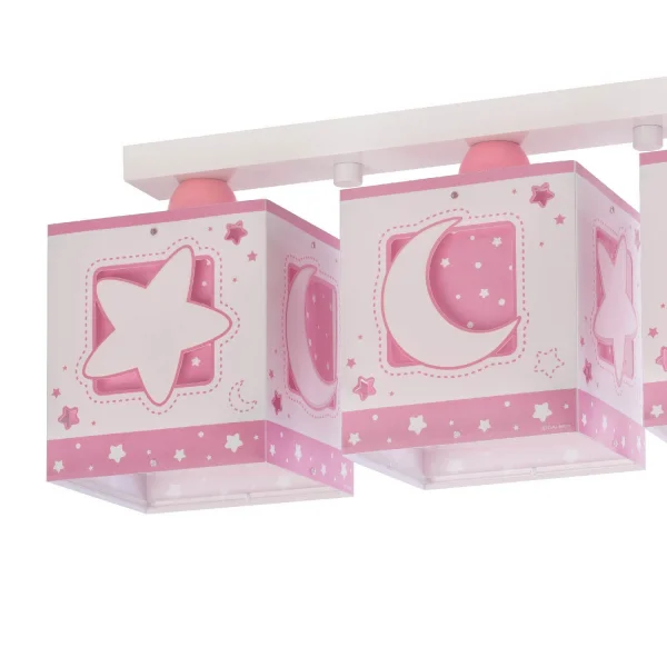 CANDEEIRO DE TECTO 3 LUZES LUNA ROSA
