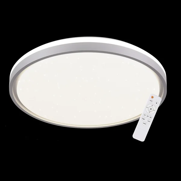 PLAFON LED 58W REGULÁVEL BRANCO PRATA CIRCULAR TELLUS