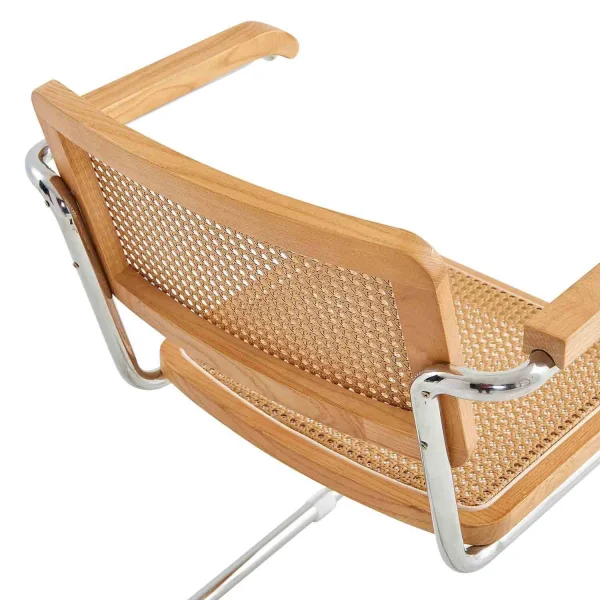 CADEIRA WEBSTER COM APOIOS DE BRAÇOS RATTAN PL COR NATURAL