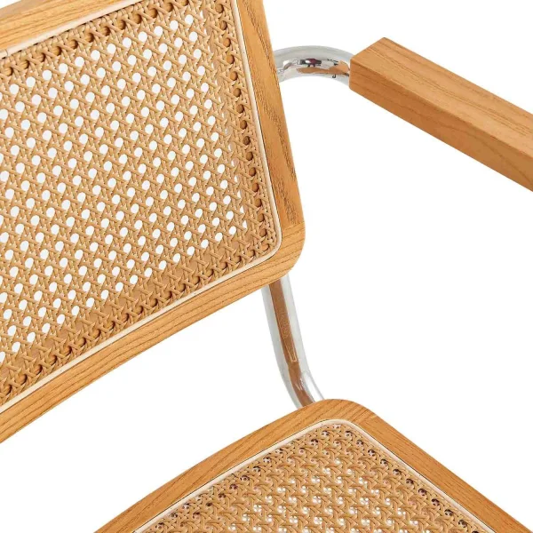 CADEIRA WEBSTER COM APOIOS DE BRAÇOS RATTAN PL COR NATURAL