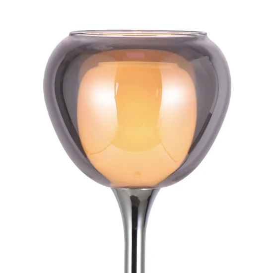 CANDEEIRO DE MESA 1 VIDRO EXTERIOR FUMADO INTERIOR BRANCO NOLINA 2