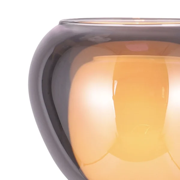 CANDEEIRO DE MESA 1 VIDRO EXTERIOR FUMADO INTERIOR BRANCO NOLINA