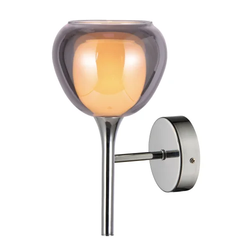 CANDEEIRO DE PAREDE 1 VIDRO EXTERIOR FUMADO INTERIOR BRANCO NOLINA