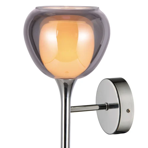 CANDEEIRO DE PAREDE 1 VIDRO EXTERIOR FUMADO INTERIOR BRANCO NOLINA