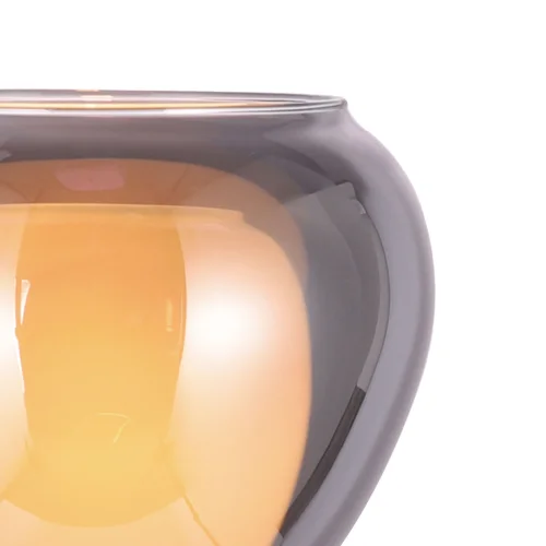 CANDEEIRO DE PAREDE 1 VIDRO EXTERIOR FUMADO INTERIOR BRANCO NOLINA