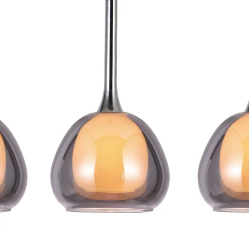 CANDEEIRO DE TECTO 4 LUZES VIDRO EXTERIOR FUMADO INTERIOR BRANCO NOLINA