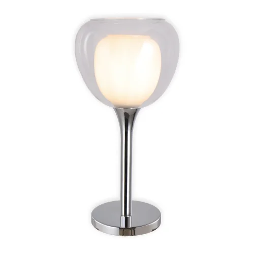 CANDEEIRO DE MESA 1 LUZ VIDRO EXTERIOR TRANSPARENTE VIDRIO INTERIOR BRANCO Ø16,5 NOLINA