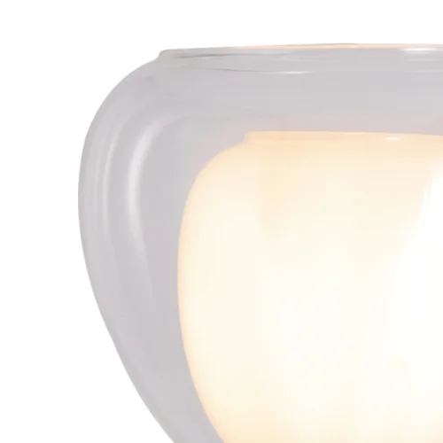 CANDEEIRO DE MESA 1 LUZ VIDRO EXTERIOR TRANSPARENTE VIDRIO INTERIOR BRANCO Ø16,5 NOLINA