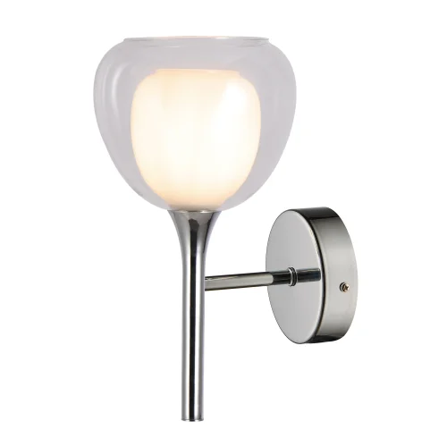 CANDEEIRO DE PAREDE 1 LUZ VIDRO EXTERIOR TRANSPARENTE VIDRO INTERIOR BRANCO NOLINA