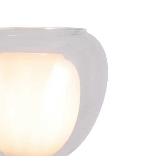 CANDEEIRO DE PAREDE 1 LUZ VIDRO EXTERIOR TRANSPARENTE VIDRO INTERIOR BRANCO NOLINA