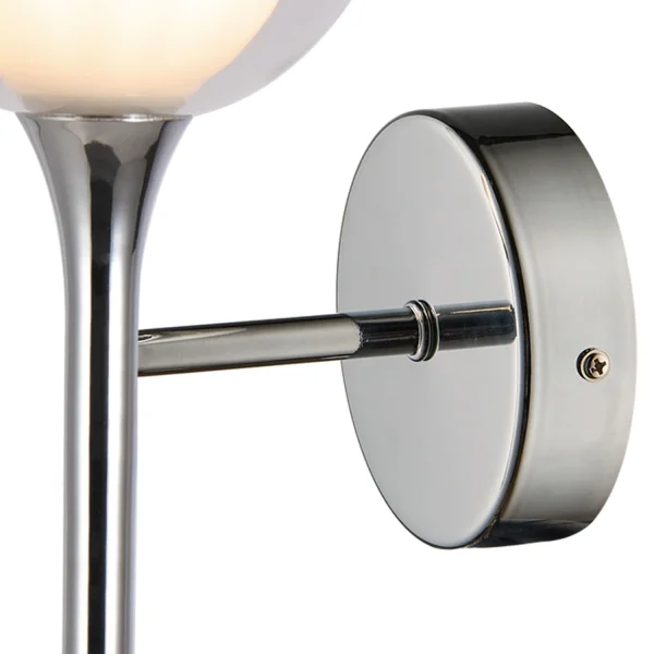 CANDEEIRO DE PAREDE 1 LUZ VIDRO EXTERIOR TRANSPARENTE VIDRO INTERIOR BRANCO NOLINA