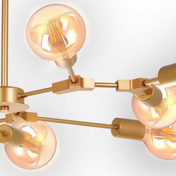 LÂMPADA DO TETO AUREL 9 LUZES DE OURO