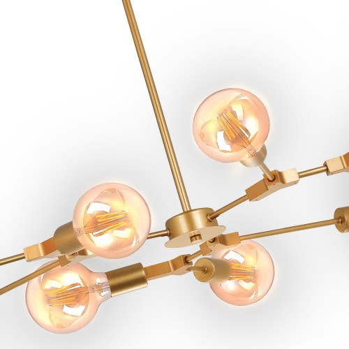 LÂMPADA DO TETO AUREL 9 LUZES DE OURO