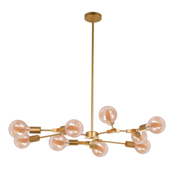 LÂMPADA DO TETO AUREL 9 LUZES DE OURO