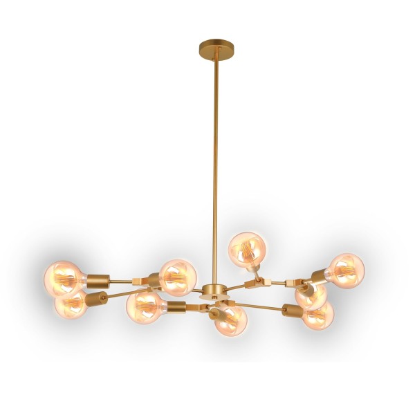 LÂMPADA DO TETO AUREL 9 LUZES DE OURO