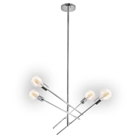 LÂMPADA DE TETO RIGEL 4 LUZES CROMADAS