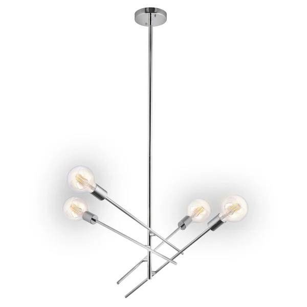 LÂMPADA DE TETO RIGEL 4 LUZES CROMADAS